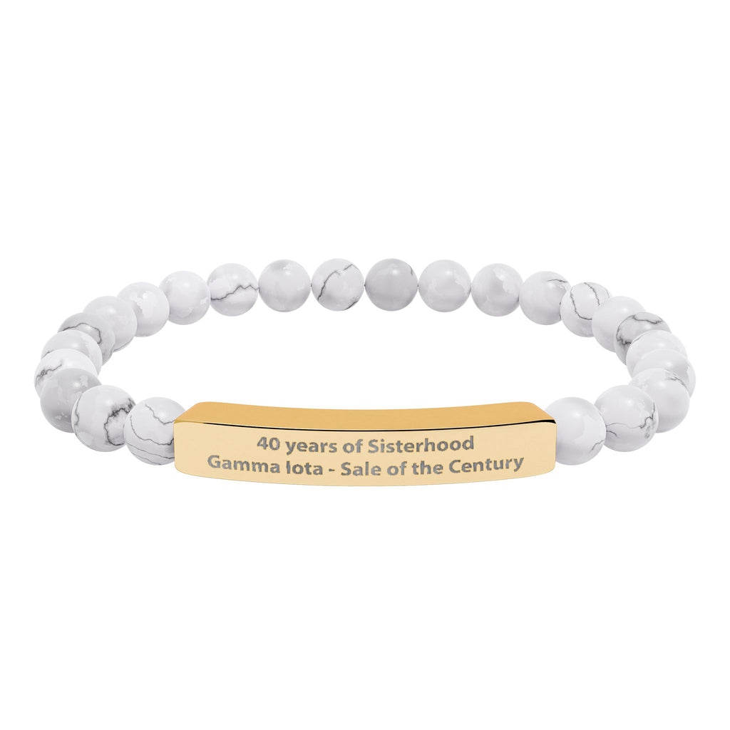 SOTC SPR '86 Stone Bead Stretch Bracelet (White Howlite or Midnight Black)