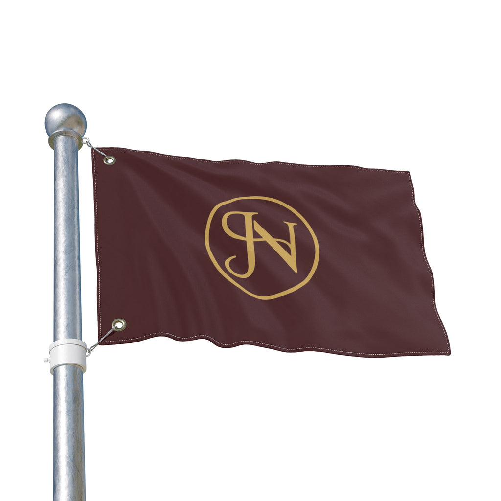Nigel & Jalen Monogram Flag — Maroon & Gold Initials Garden Banner
