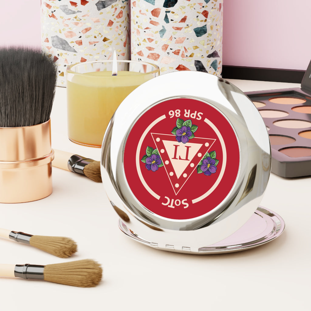 Compact Travel Mirror — Sorority Gamma Iota Spring '86 Floral Crest