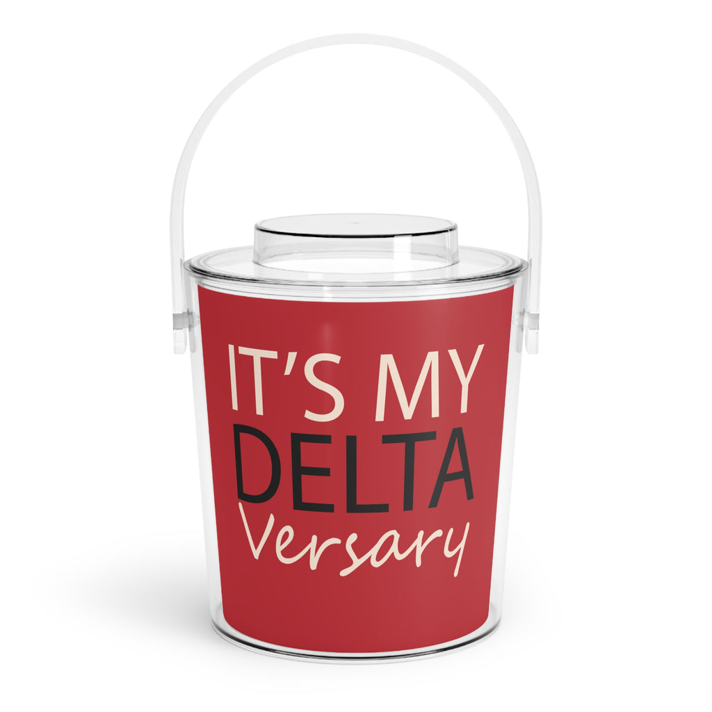 Ice Bucket — "It’s My DeltaVersary" Party Ice Bucket with Tongs