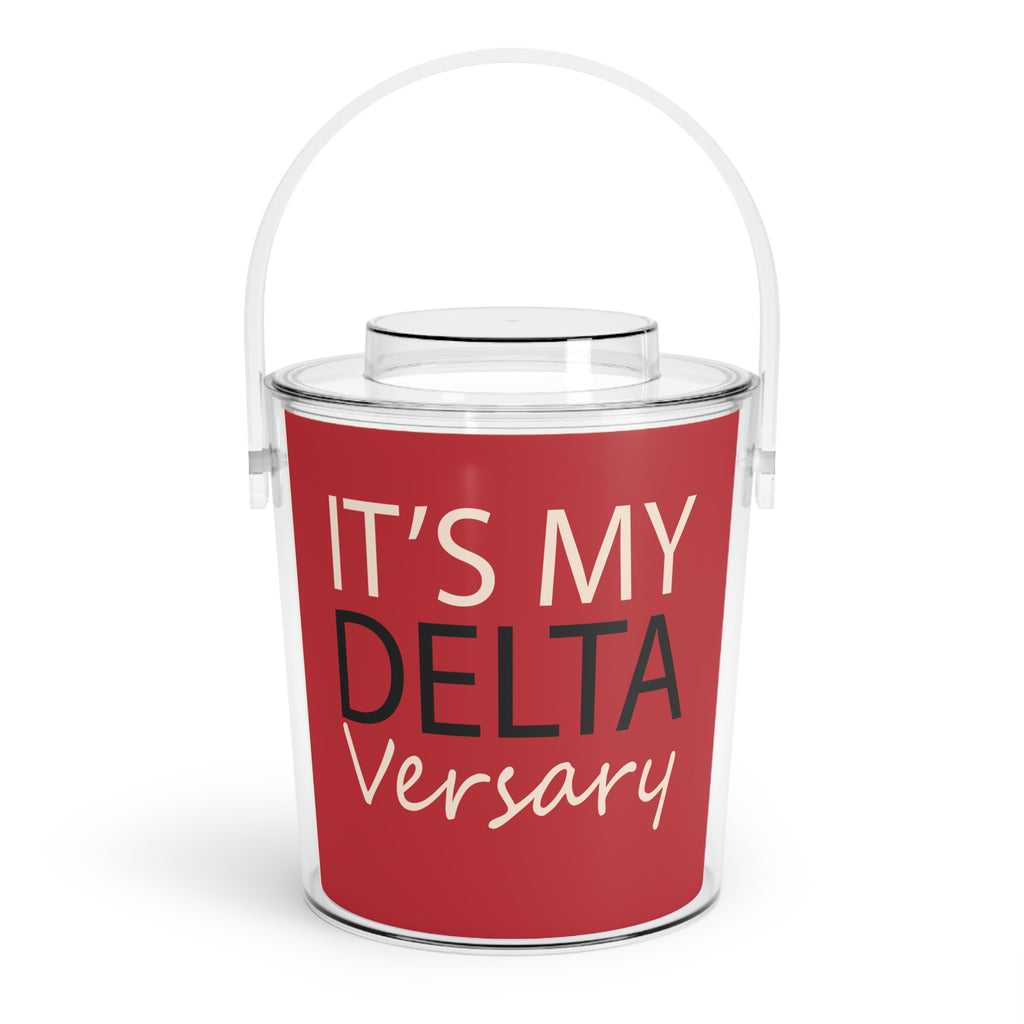 Ice Bucket — "It’s My DeltaVersary" Party Ice Bucket with Tongs