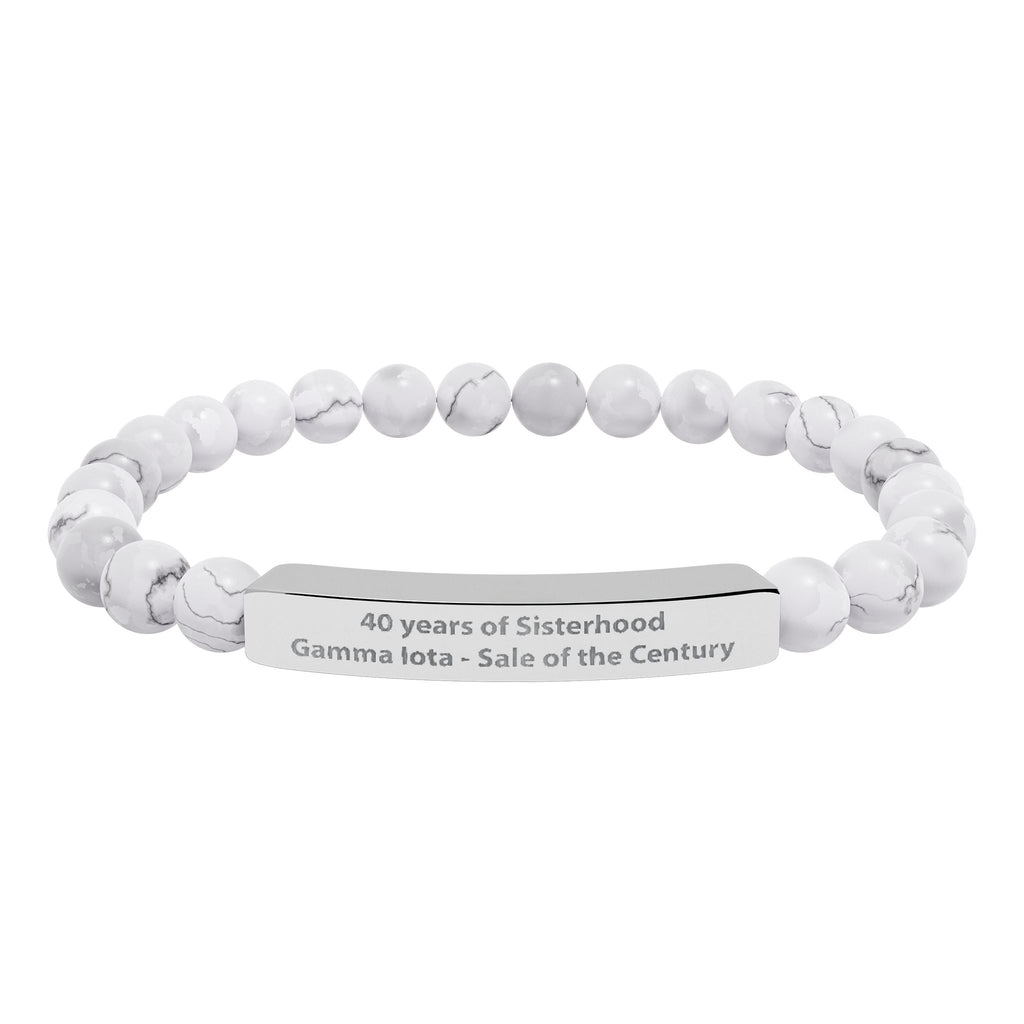 SOTC SPR '86 Stone Bead Stretch Bracelet (White Howlite or Midnight Black)