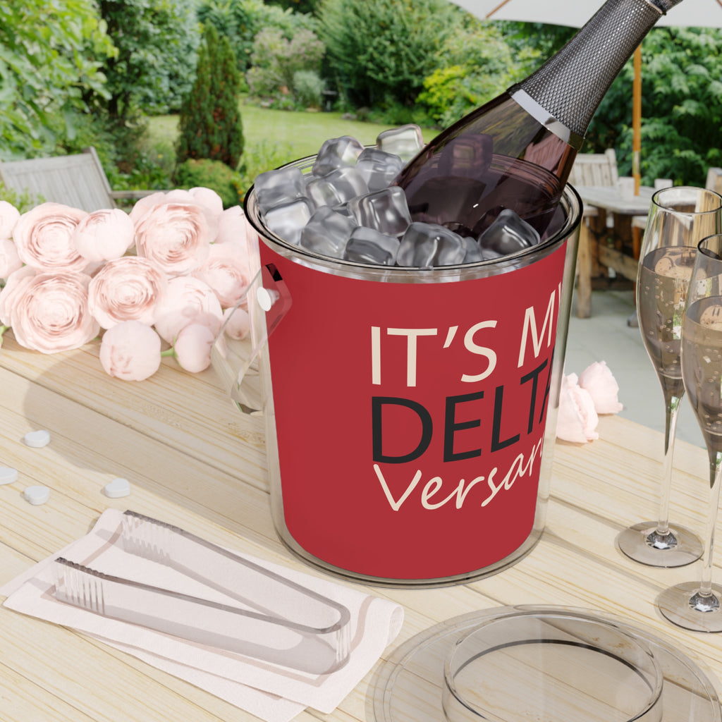Ice Bucket — "It’s My DeltaVersary" Party Ice Bucket with Tongs