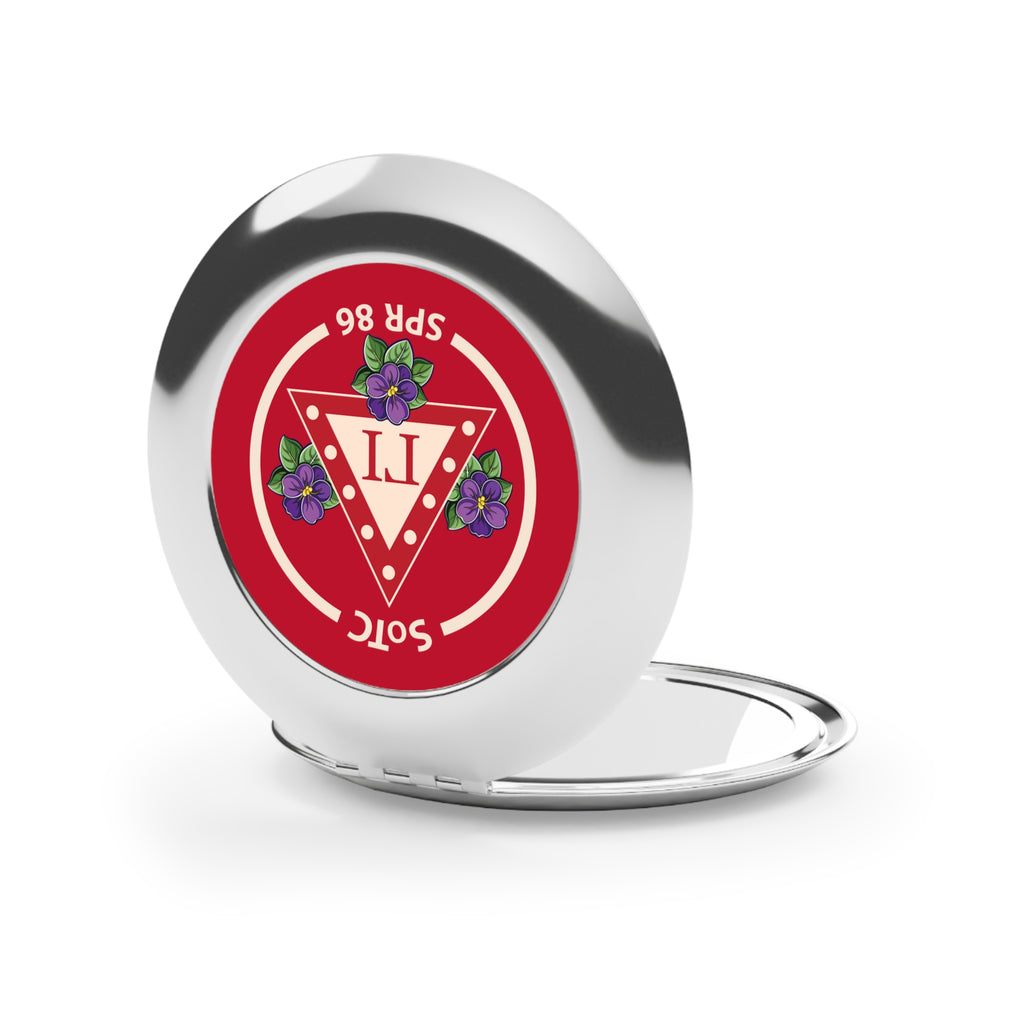 Compact Travel Mirror — Sorority Gamma Iota Spring '86 Floral Crest