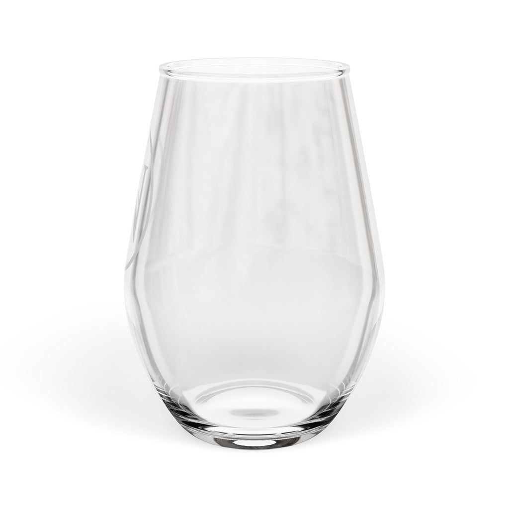 Nigel & Jalen Monogram Etched Stemless Wine Glass — 11.75 oz