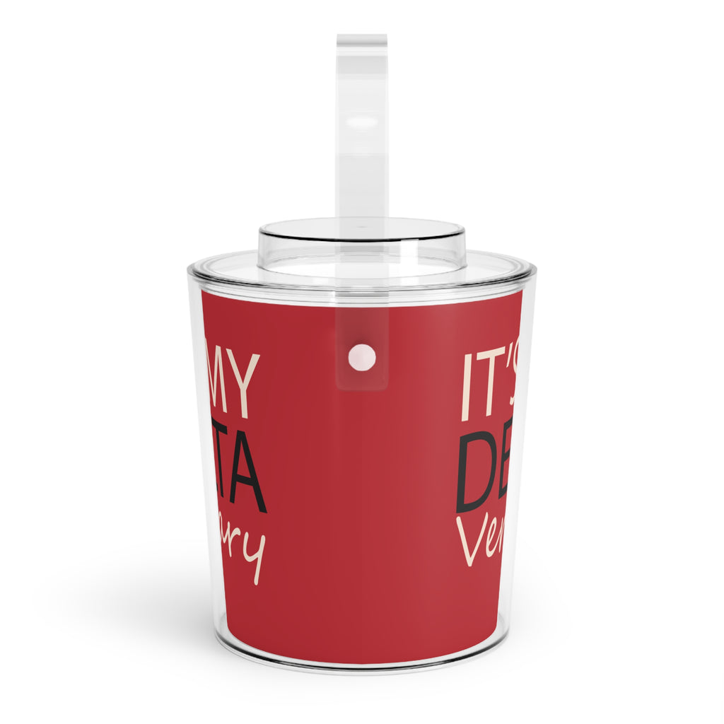 Ice Bucket — "It’s My DeltaVersary" Party Ice Bucket with Tongs