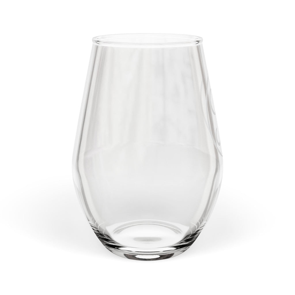 Nigel & Jalen Monogram Etched Stemless Wine Glass — 11.75 oz