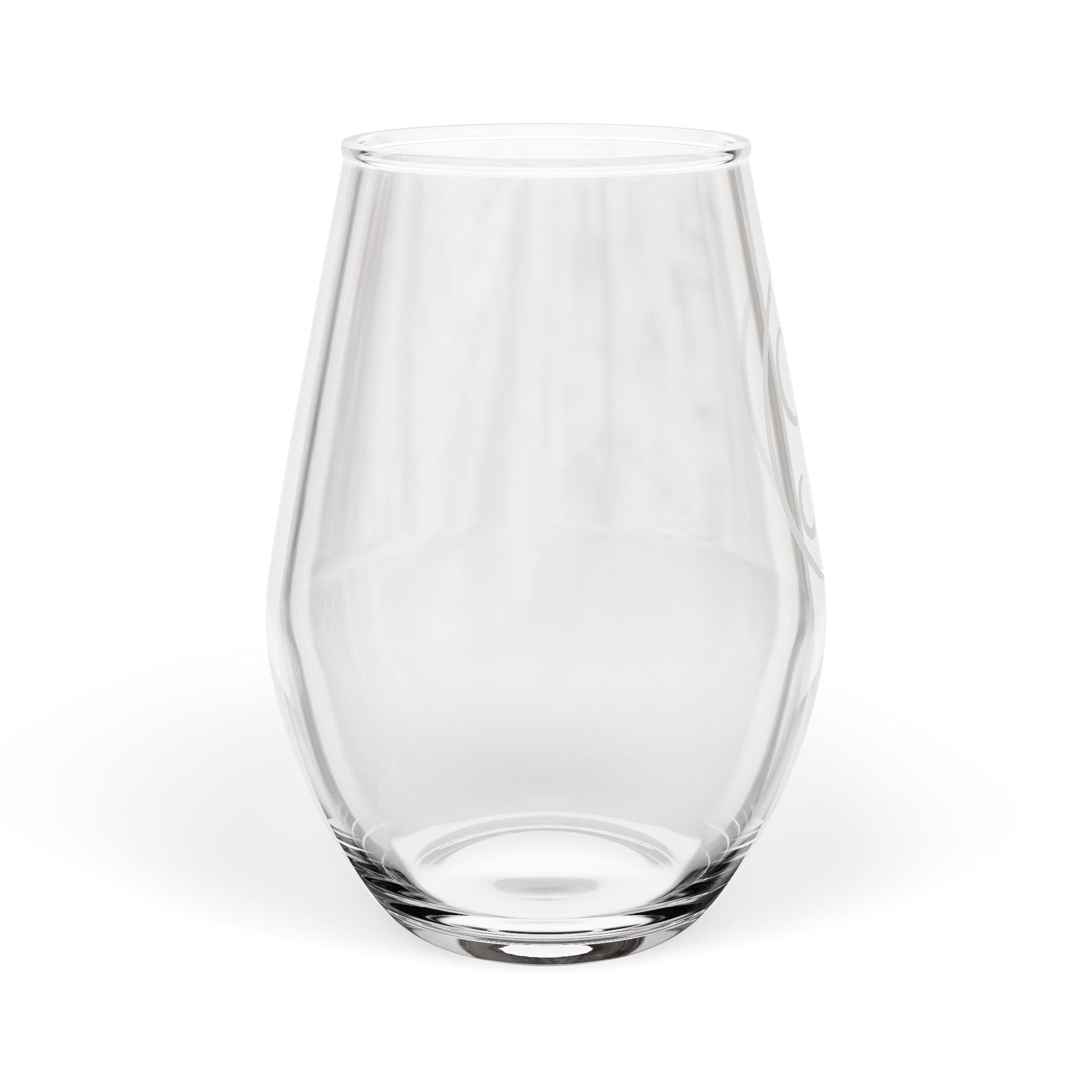 Nigel & Jalen Monogram Etched Stemless Wine Glass — 11.75 oz