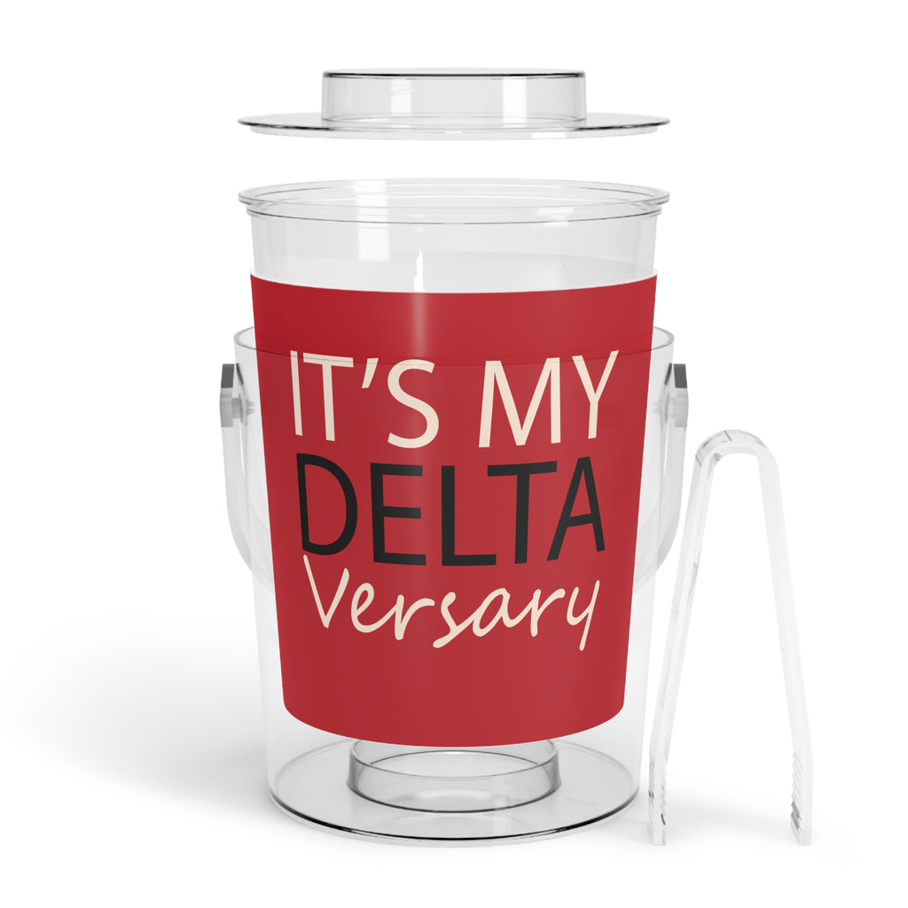 Ice Bucket — "It’s My DeltaVersary" Party Ice Bucket with Tongs