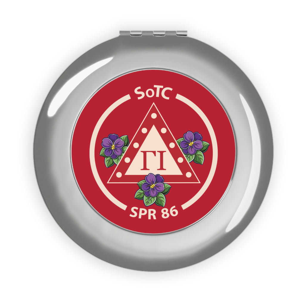 Compact Travel Mirror — Sorority Gamma Iota Spring '86 Floral Crest