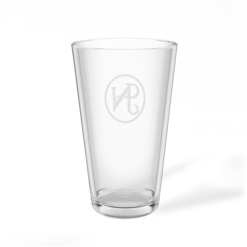 Nigel & Jalen  Engraved 16oz Pint Mixing Glass — Personalized Monogram Beer & Cocktail Glass