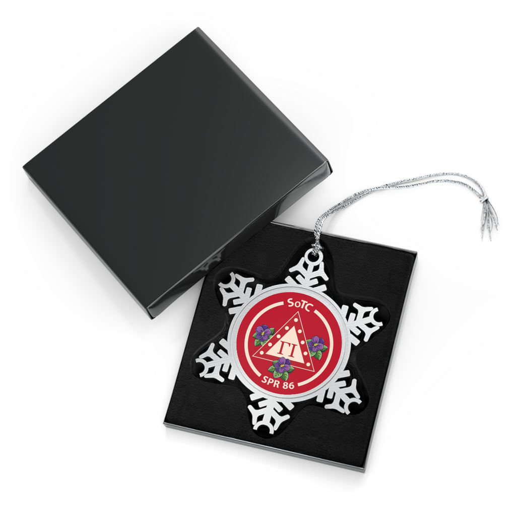 HU SOTC SPR '86 Pewter Snowflake Ornament — SPR 86 Tri Delta Holiday Keepsake