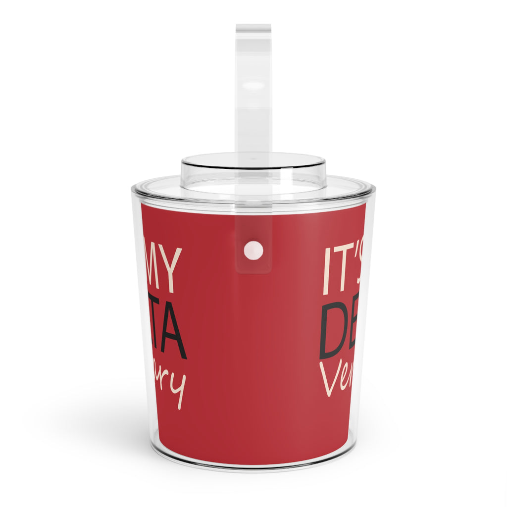 Ice Bucket — "It’s My DeltaVersary" Party Ice Bucket with Tongs