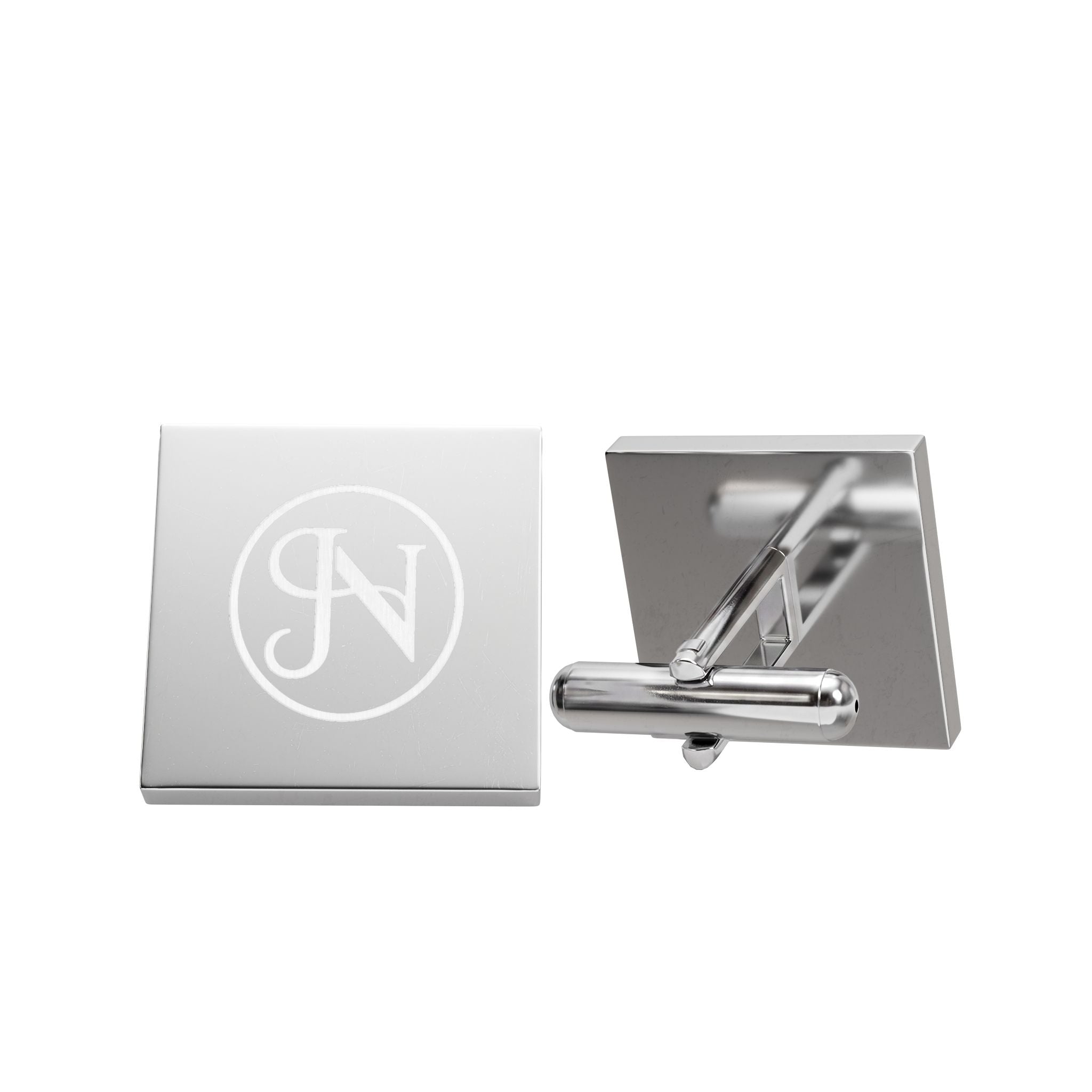 Nigel & Jalen Gold Monogram Cufflinks – Engraved 'N' Square Dress Cufflinks for Weddings & Formal Wear