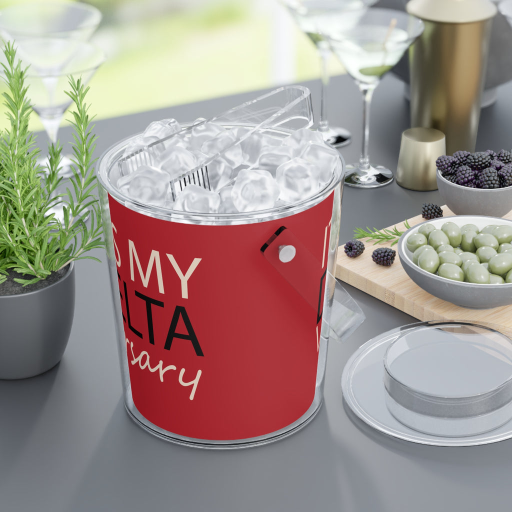 Ice Bucket — "It’s My DeltaVersary" Party Ice Bucket with Tongs
