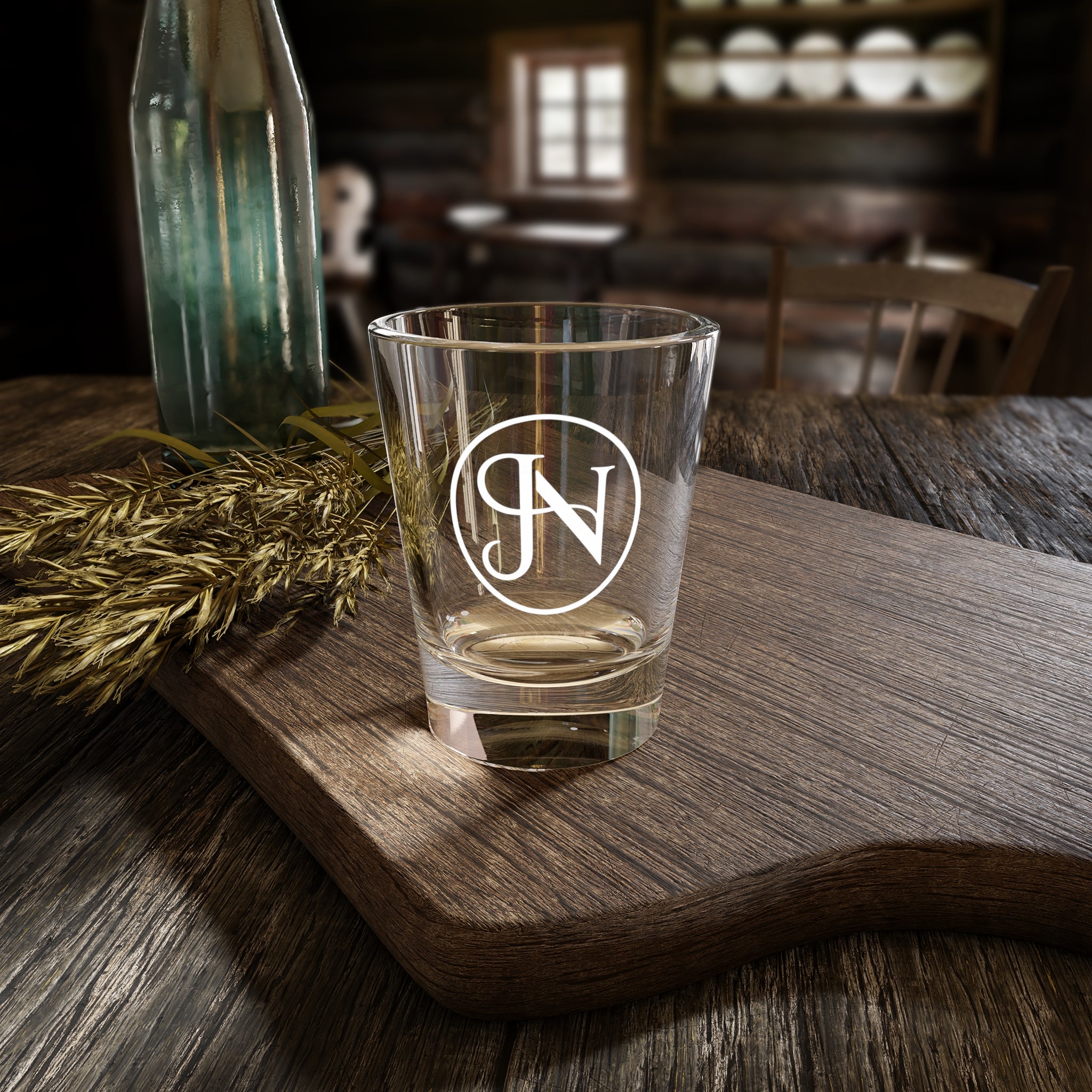Nigel & Jalen Monogram Shot Glass — Personalized Initials Engraved 1.5oz